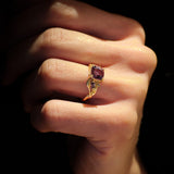 READY TO SHIP Patricia ring with alexandrite and accent alexandrites and salt & pepper diamonds, 14K yellow gold, AVAILABLE RING SIZES: 5.5 - 8.5 US