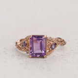 Amethyst engagement ring with alexandrites and salt&pepper diamonds / Patricia