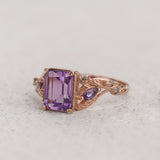 Amethyst engagement ring with alexandrites and salt&pepper diamonds / Patricia