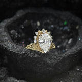 Big pear lab grown diamond engagement ring, 1.5 carat gemstone gold proposal ring / Ariadne - Eden Garden Jewelry™