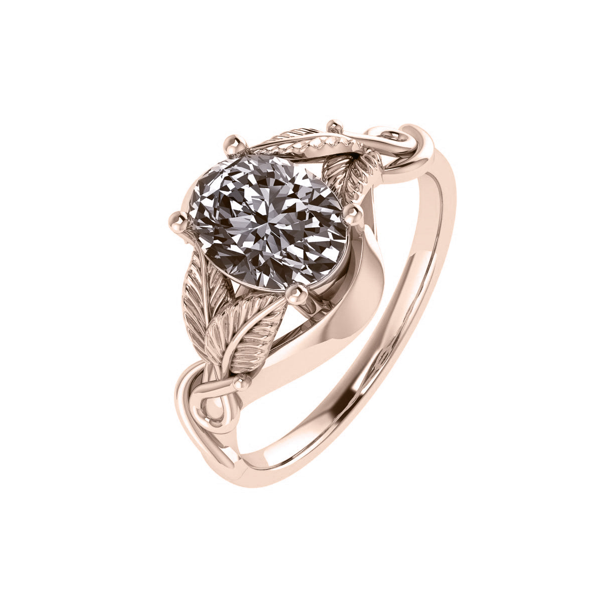 Azalea | custom engagement ring setting for oval gemstone 8x6 mm - Eden Garden Jewelry™