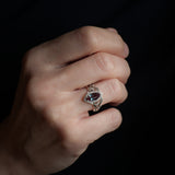 Big Marquise-cut Alexandrite Engagement Ring with Diamond Halo / Callisto