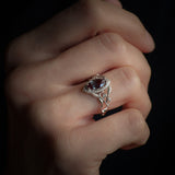 Big Marquise-cut Alexandrite Engagement Ring with Diamond Halo / Callisto