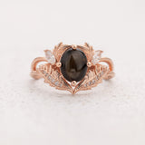 Black star sapphire engagement ring with diamonds / Adonis - Eden Garden Jewelry™