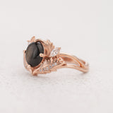 Black star sapphire engagement ring with diamonds / Adonis - Eden Garden Jewelry™