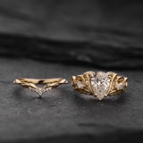 Bridal Set with Lab-grown Diamond Engagement Ring & Matching Band / Ikar
