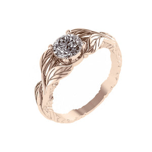 Clematis | branch engagement ring setting, round gemstone - Eden Garden Jewelry™