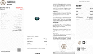 Sapphire | IGI certified | natural, deep greenish blue, oval cut 8x6 mm, 1.54 ct - Eden Garden Jewelry™