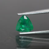 Emerald | natural, green color, trillion-cut, 5.5mm, 0.6ct, Zambia