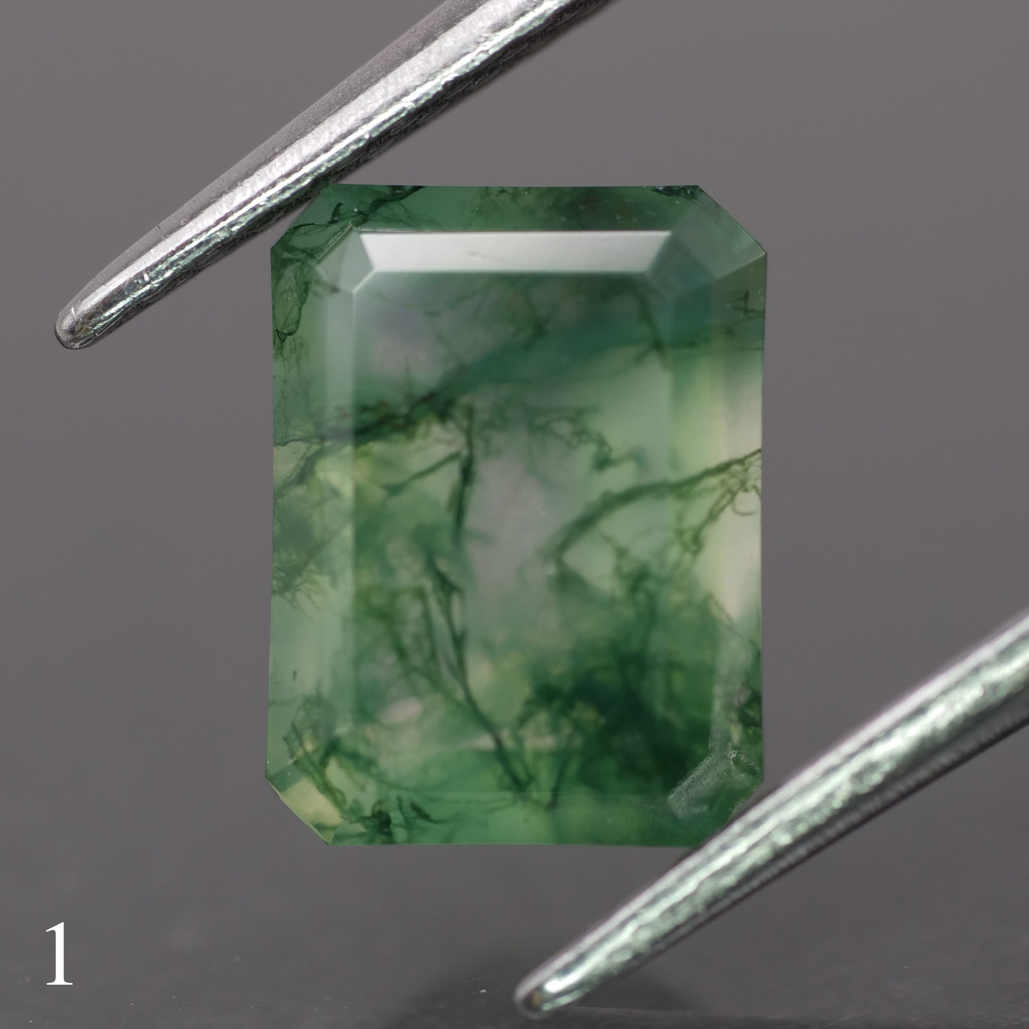 Moss agate | green color, emerald-cut, 8x6mm, 1.2ct - choose yours - Eden Garden Jewelry™