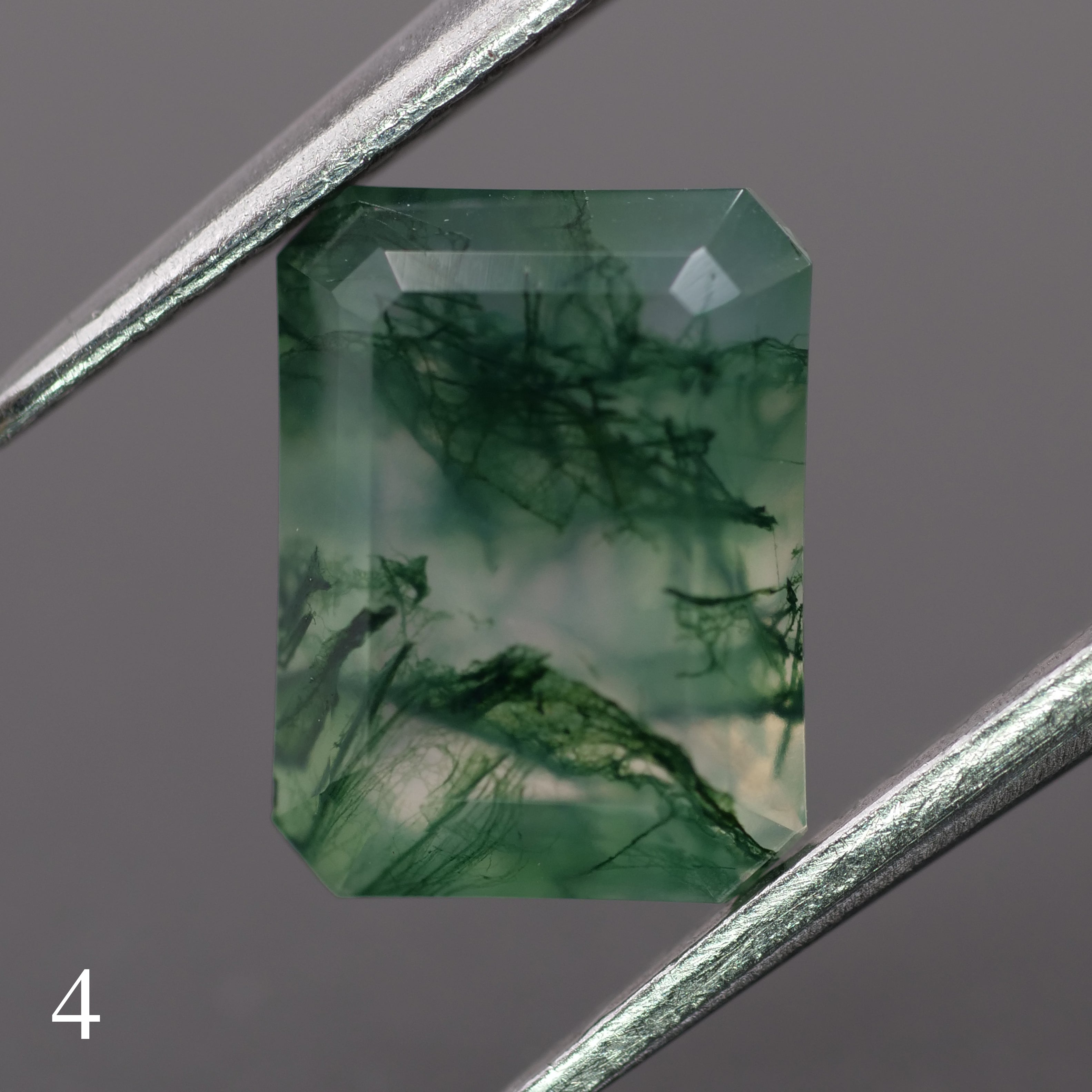 Moss agate | green color, emerald-cut, 8x6mm, 1.2ct - choose yours - Eden Garden Jewelry™