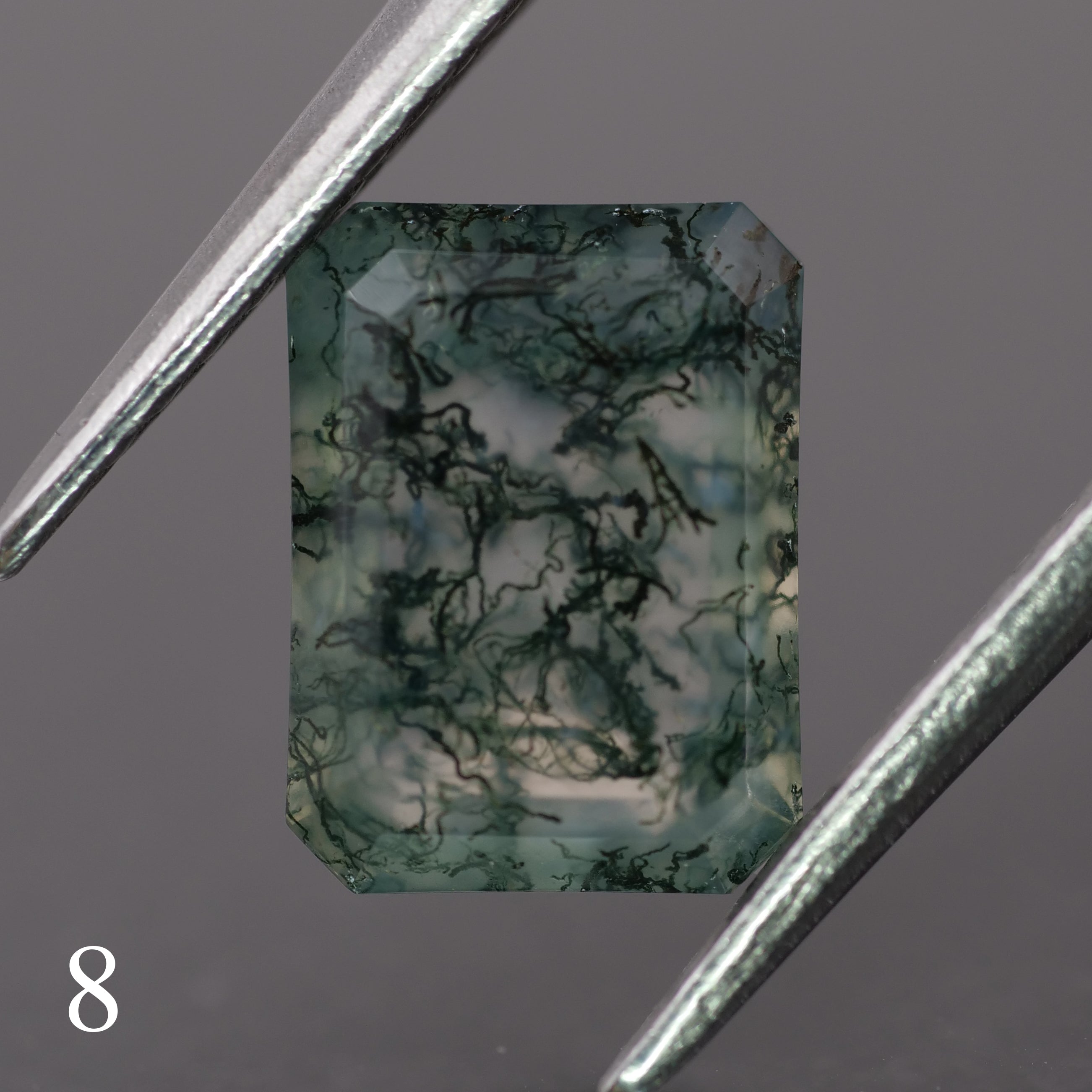 Moss agate | green color, emerald-cut, 8x6mm, 1.2ct - choose yours - Eden Garden Jewelry™