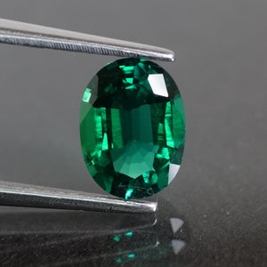 Emerald | Lab-Created Hydrothermal, oval cut 8x6mm, VS 1.1ct - Eden Garden Jewelry™