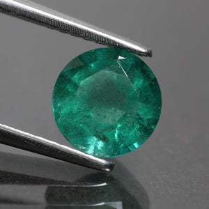 Emerald | deep green, natural, round cut 6.8mm, AAAA quality, Zambia, 1.15 ct - Eden Garden Jewelry™