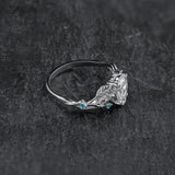 Engagement Ring with Pear-Cut Diamond & (Natural) Paraiba Tourmalines / Patricia - Eden Garden Jewelry™