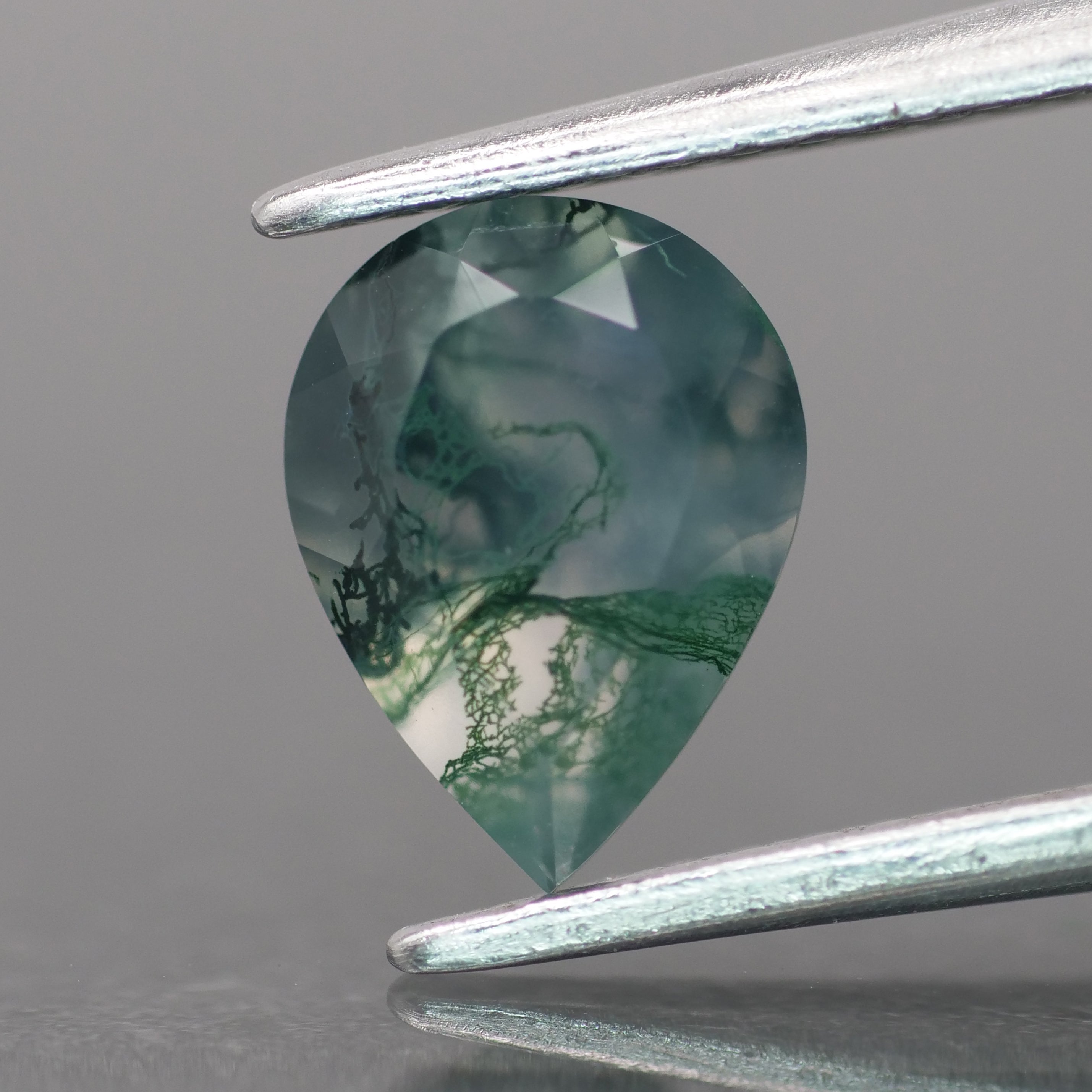 Moss agate | green color, pear-cut, 8x6mm, 0.80ct - choose yours - Eden Garden Jewelry™