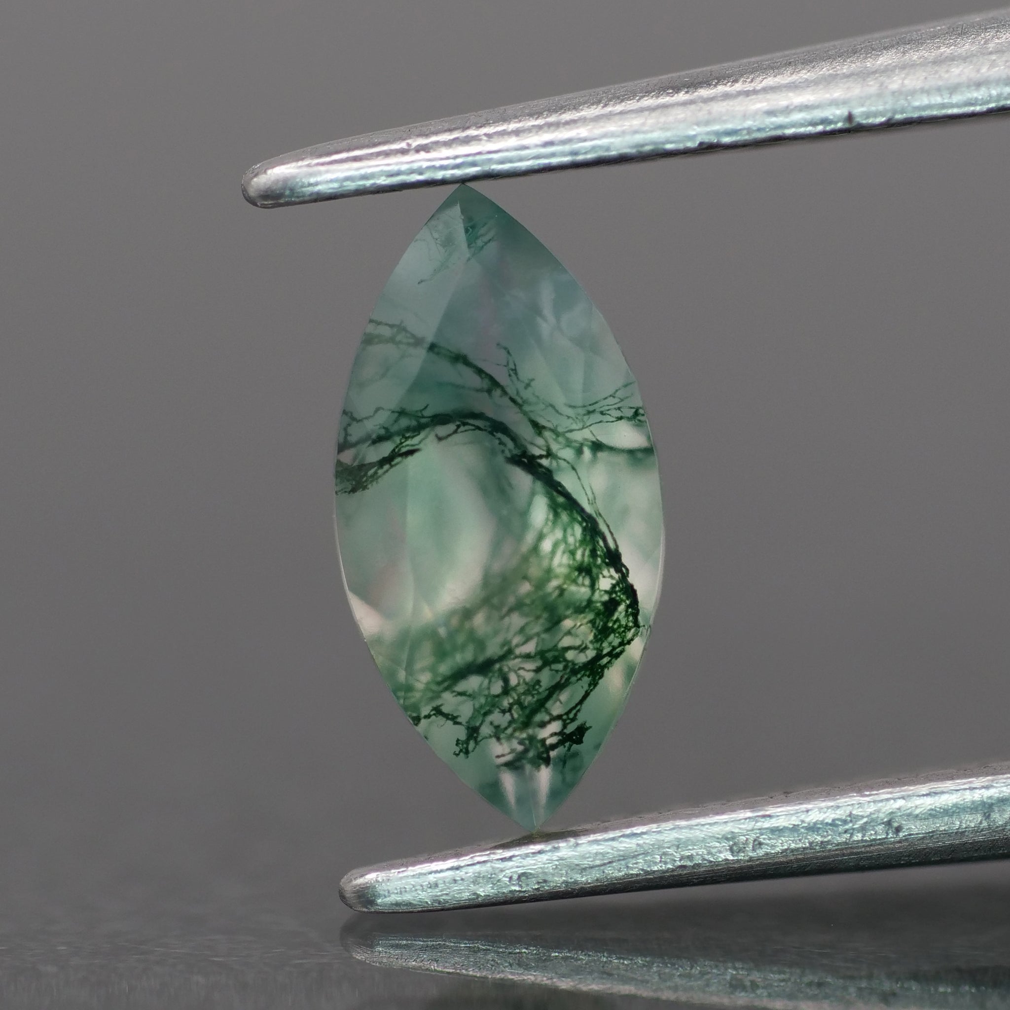 Moss agate | green color, marquise-cut, 8x4mm, 0.6ct - choose yours