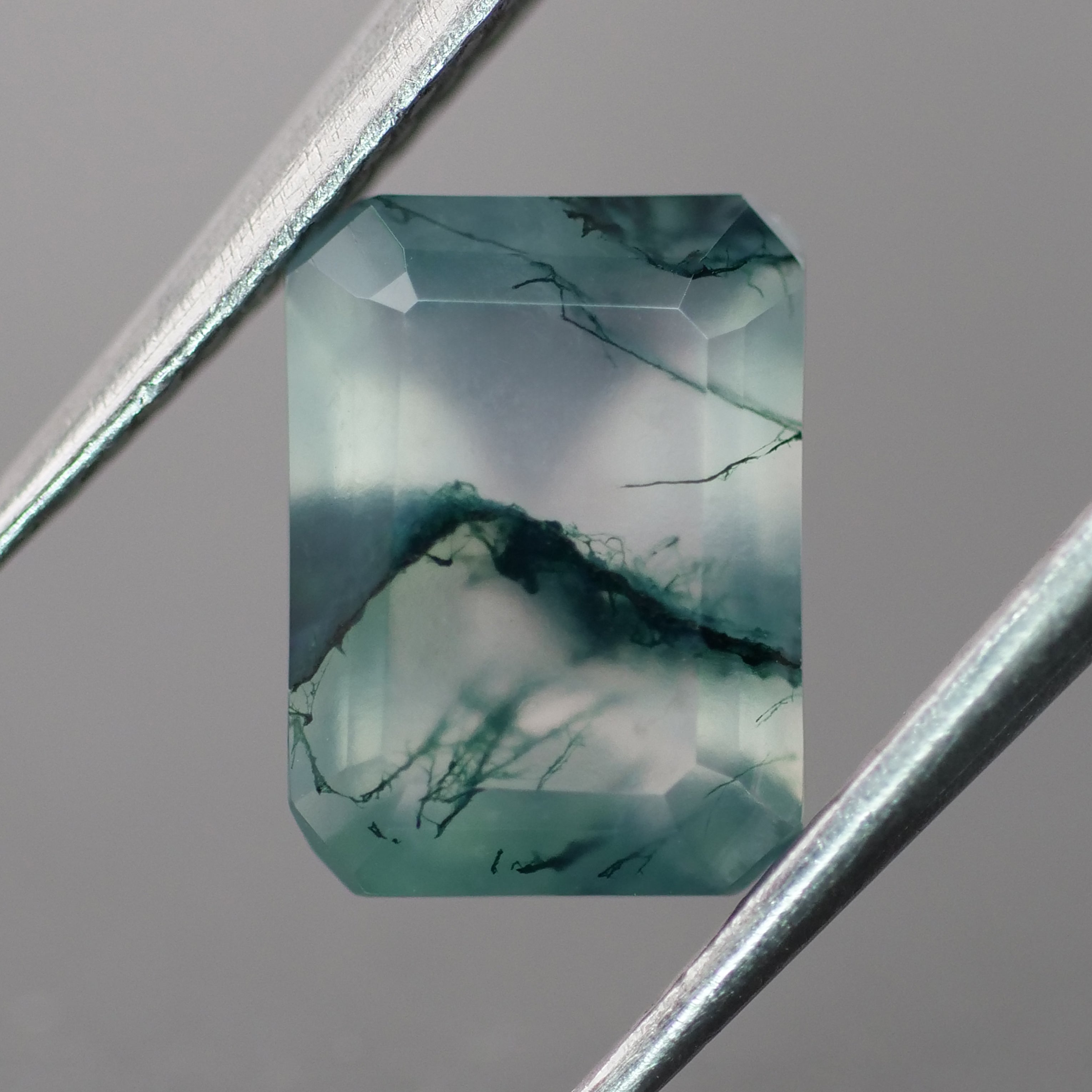 Moss agate | green color, emerald-cut, 8x6mm, 1.2ct - choose yours - Eden Garden Jewelry™