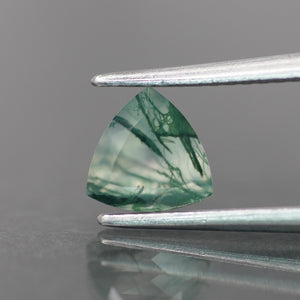 Moss agate | green color, trillion-cut, 6mm, 0.5ct - choose yours