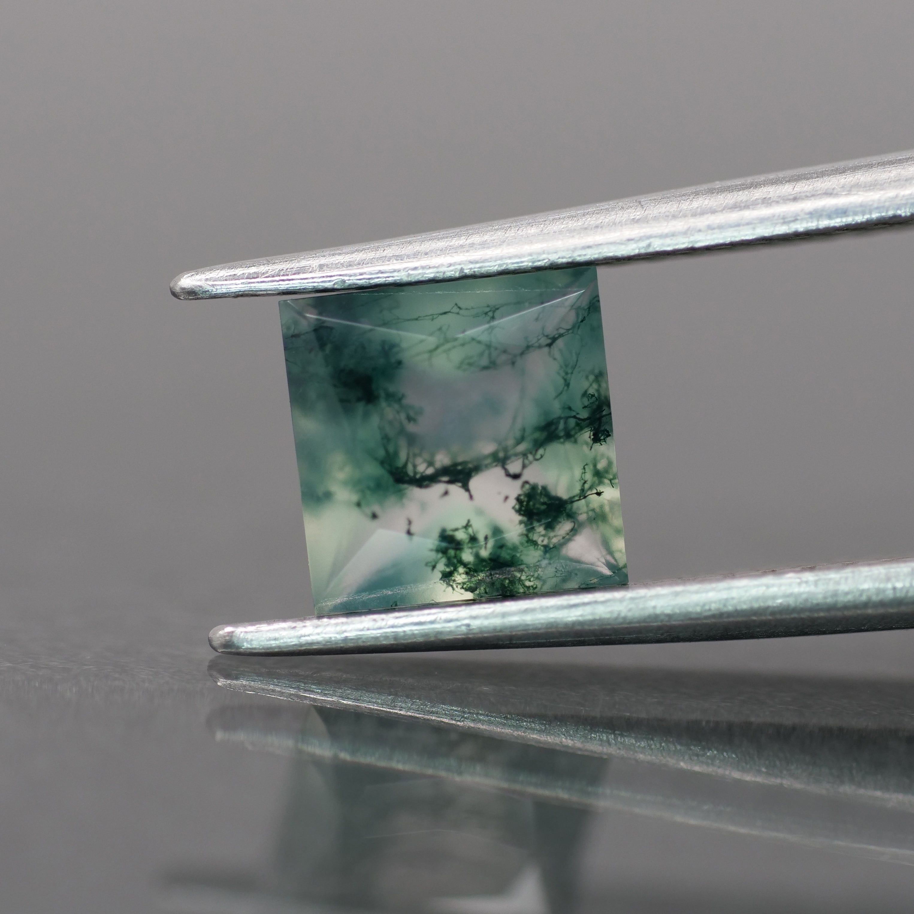 Moss agate | green color, square-cut, 6mm, 1ct - choose yours - Eden Garden Jewelry™