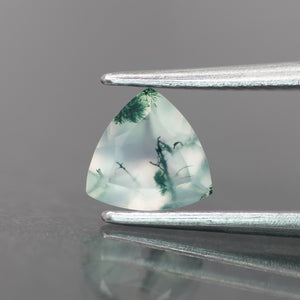 Moss agate | light green color, trillion-cut, 6mm, 0.5ct - choose yours