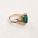 Fantasy Engagement Ring with Striking Pear-Cut Emerald / Adonis - Eden Garden Jewelry™