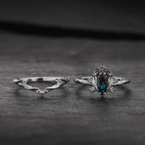 Flower design bridal set with natural topaz, tourmalines and aquamarines / Iris - Eden Garden Jewelry™