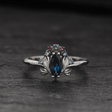 Flower design bridal set with natural topaz, tourmalines and aquamarines / Iris - Eden Garden Jewelry™