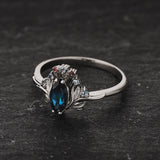 Flower design bridal set with natural topaz, tourmalines and aquamarines / Iris - Eden Garden Jewelry™