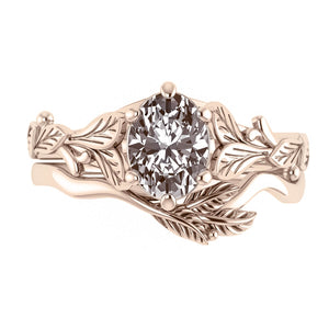 Freesia | bridal ring set, oval cut 8x6 mm - Eden Garden Jewelry™