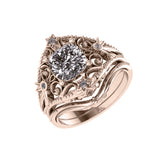 Galaxia | custom bridal ring set, cushion-cut 7mm - Eden Garden Jewelry™