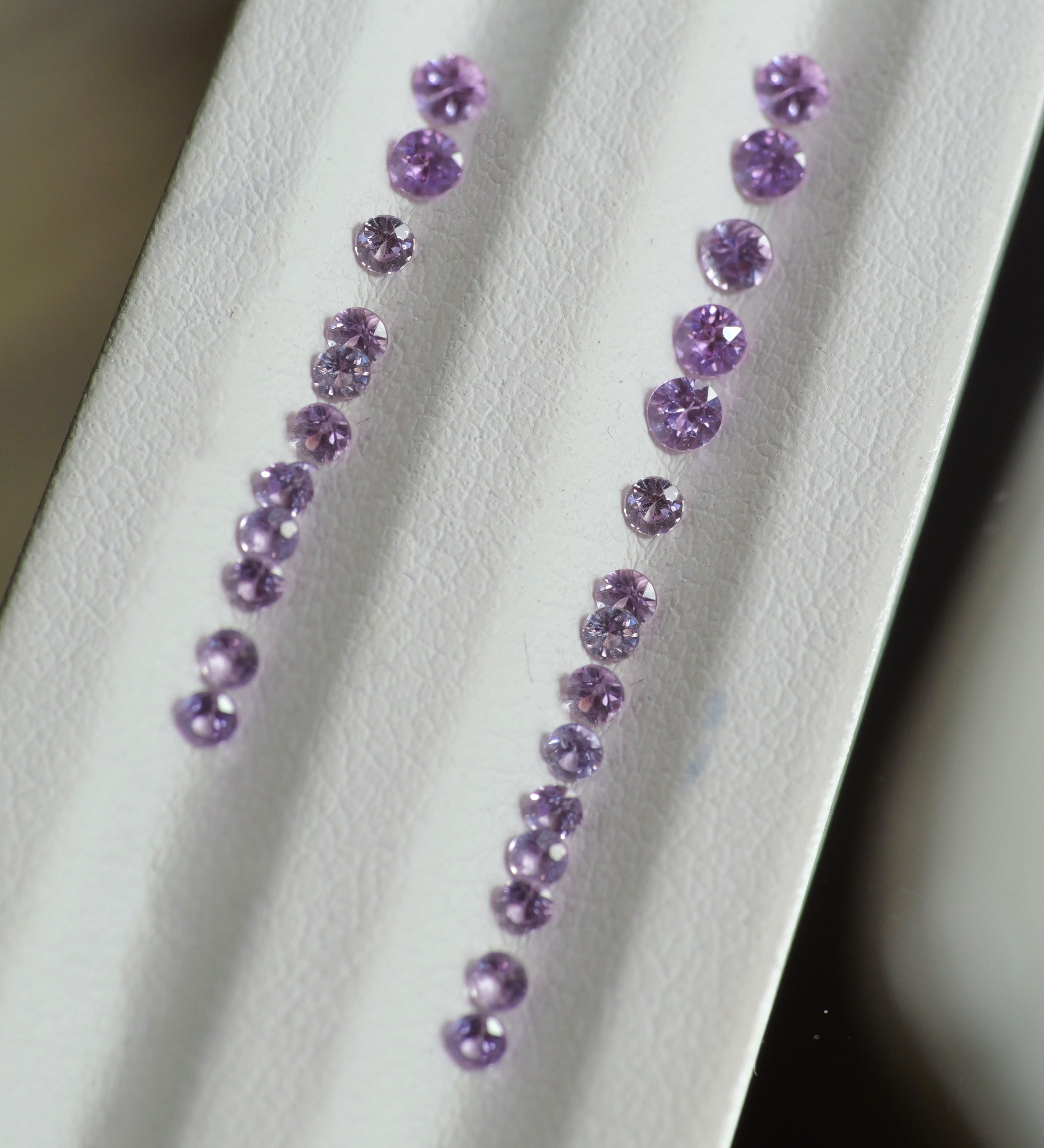 Sapphire | natural, purple-pinkish lavender color, round-cut, accent stones - Eden Garden Jewelry™