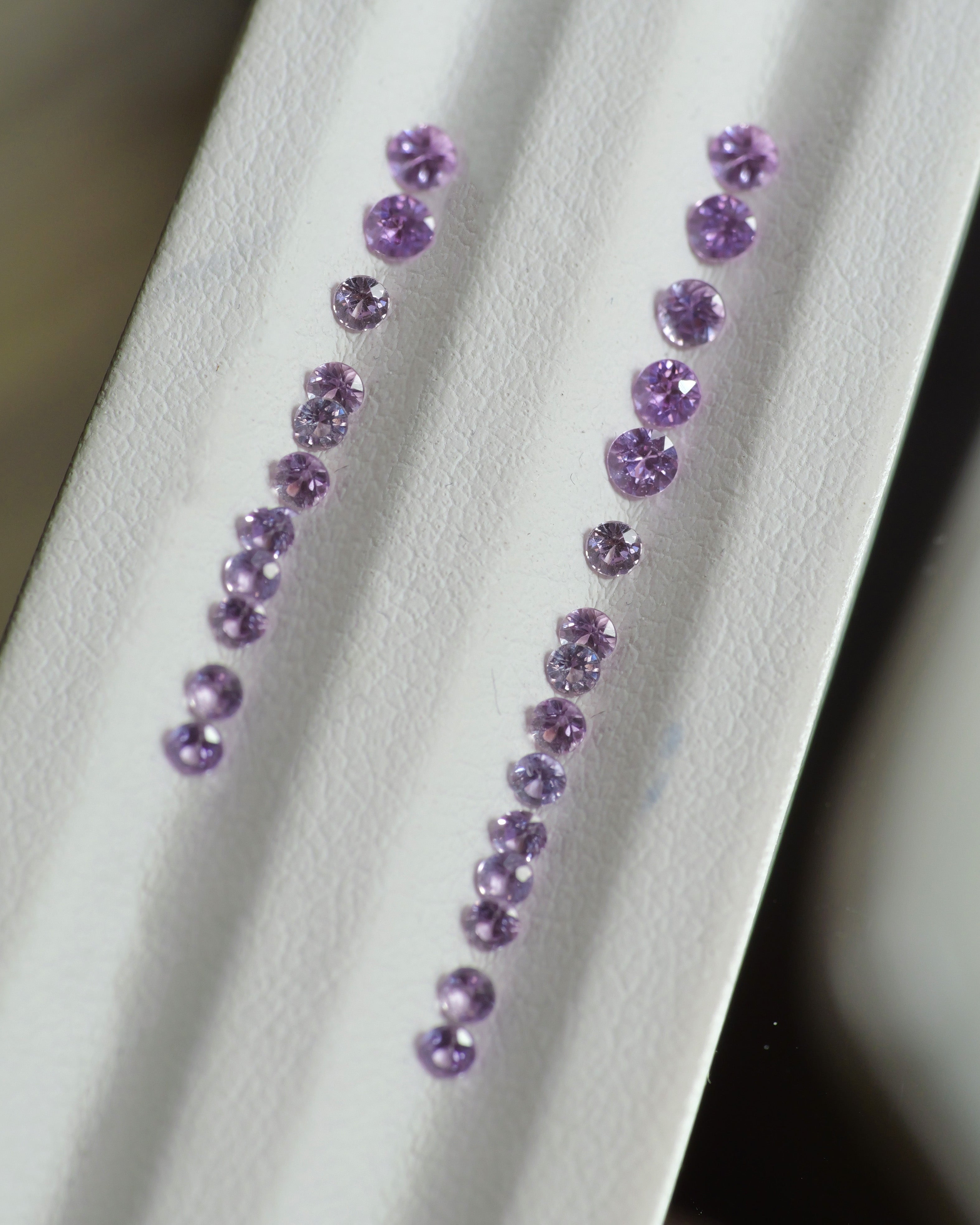 Sapphire | natural, purple-pinkish lavender color, round-cut, accent stones - Eden Garden Jewelry™