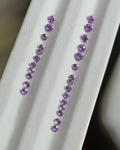Sapphire | natural, purple-pinkish lavender color, round-cut, accent stones - Eden Garden Jewelry™