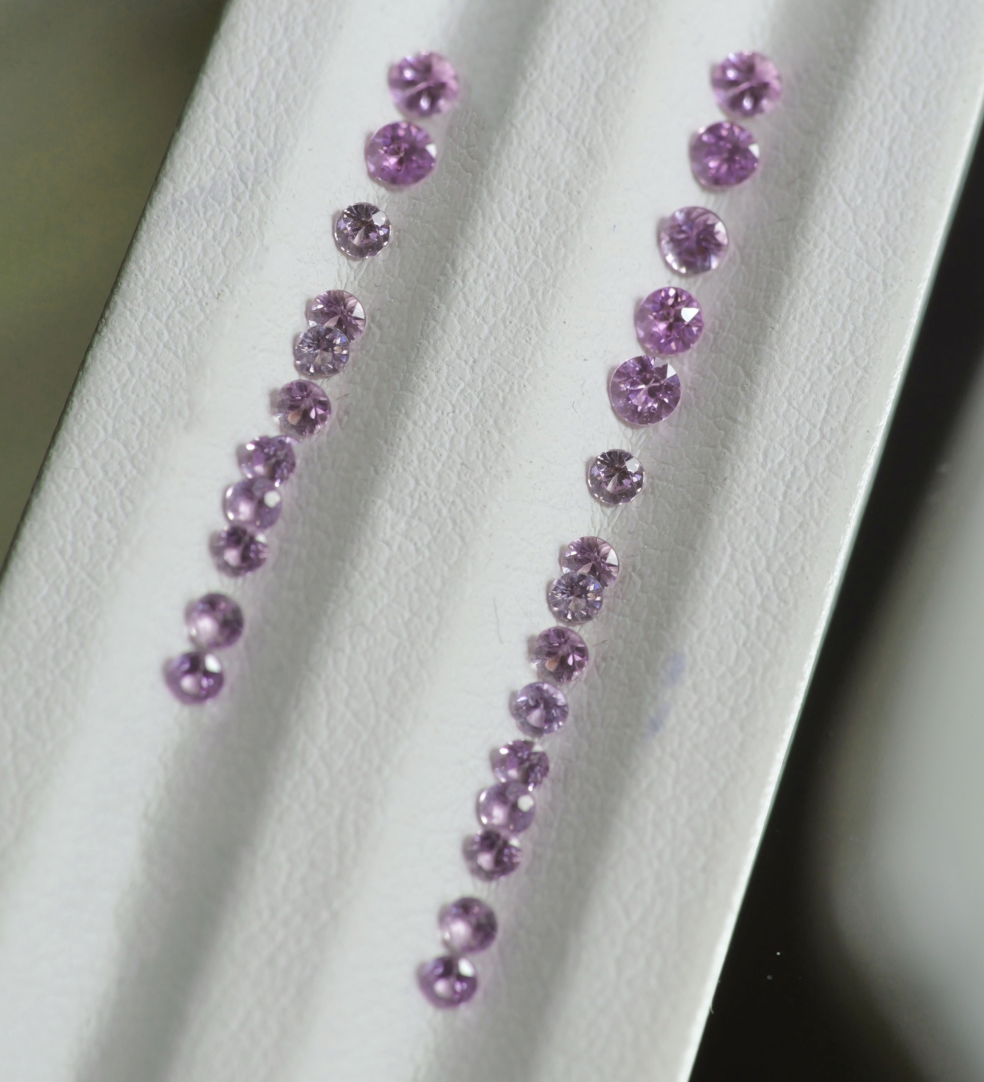 Sapphire | natural, pinkish purple color, round-cut, accent stones - Eden Garden Jewelry™