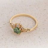 Ivy Leaves Bridal Set with Green (Lab-grown) Diamond / Ariadne