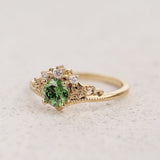 Ivy Leaves Bridal Set with Green (Lab-grown) Diamond / Ariadne