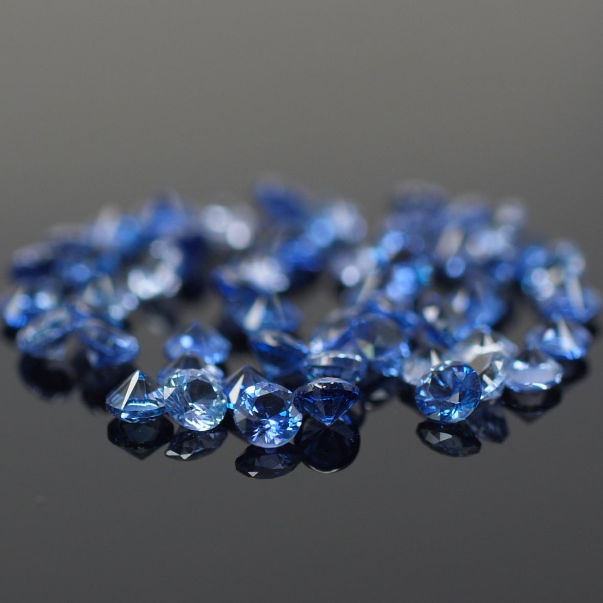 Sapphire | lab-grown, medium blue color, round-cut, accent stones - Eden Garden Jewelry™