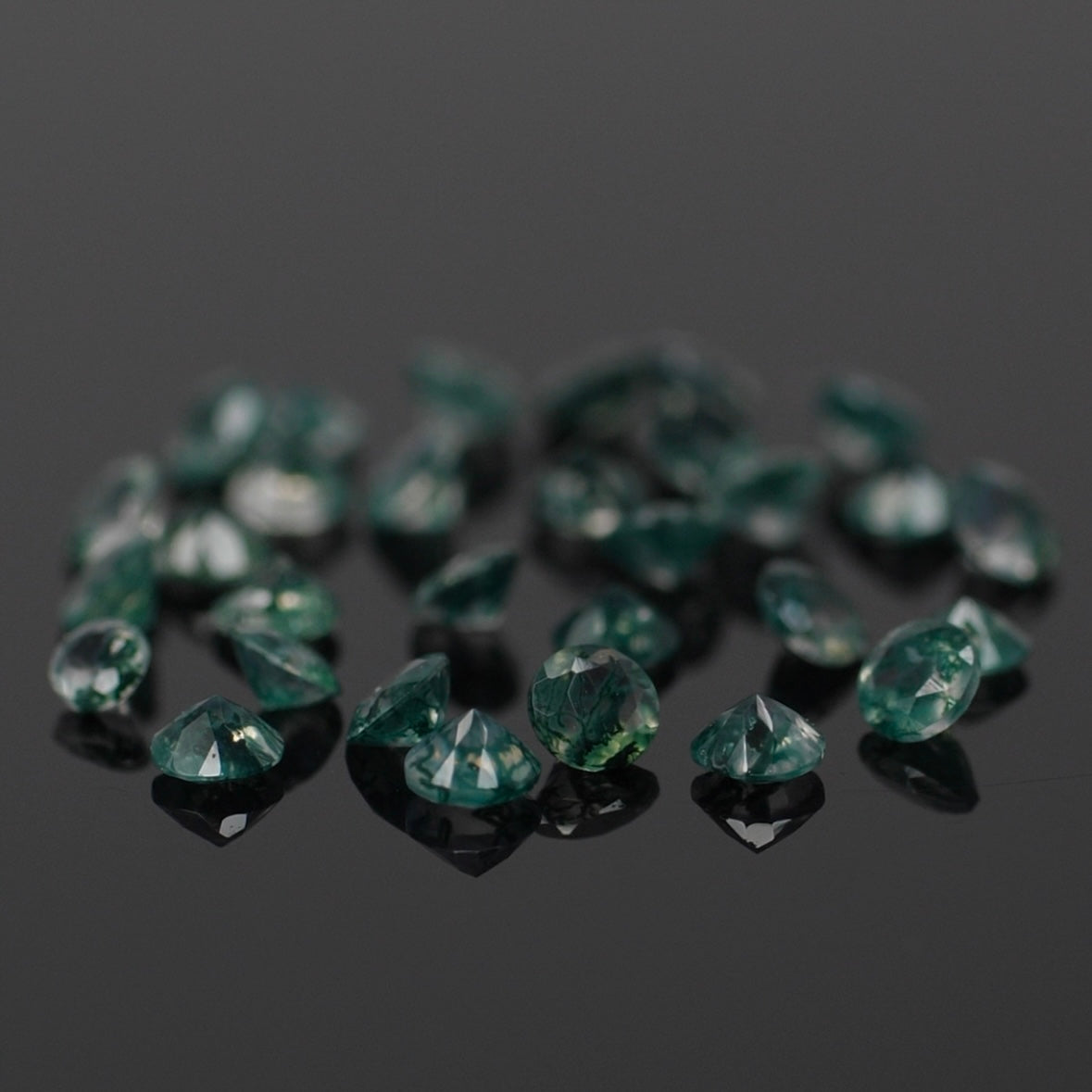 Custom order/MODIFICATION: Black and gold oak band with moss agates - Eden Garden Jewelry™