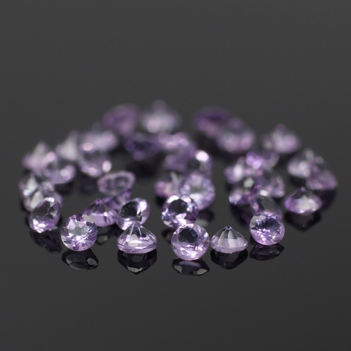Amethyst | natural, round-cut, light purple color, accent stones - Eden Garden Jewelry™