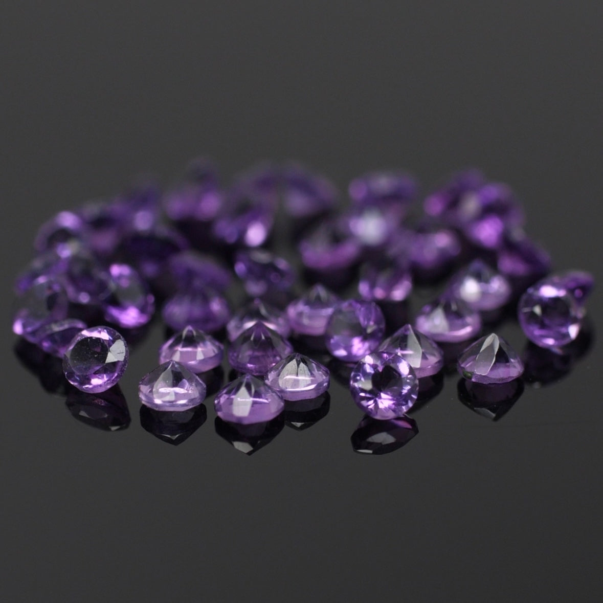 Amethyst | natural, round-cut, purple color, accent stones - Eden Garden Jewelry™