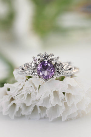 Customised Ariadne engagement ring with amethyst - Eden Garden Jewelry™