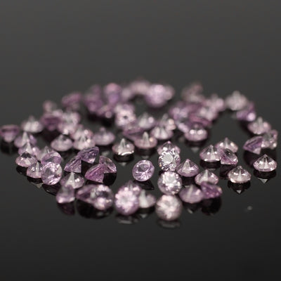 Sapphire | natural, light pink color, round-cut, accent stones - Eden Garden Jewelry™