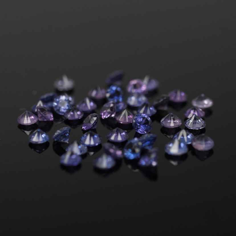 Sapphire | natural, purple color mix, round-cut, accent stones - Eden Garden Jewelry™