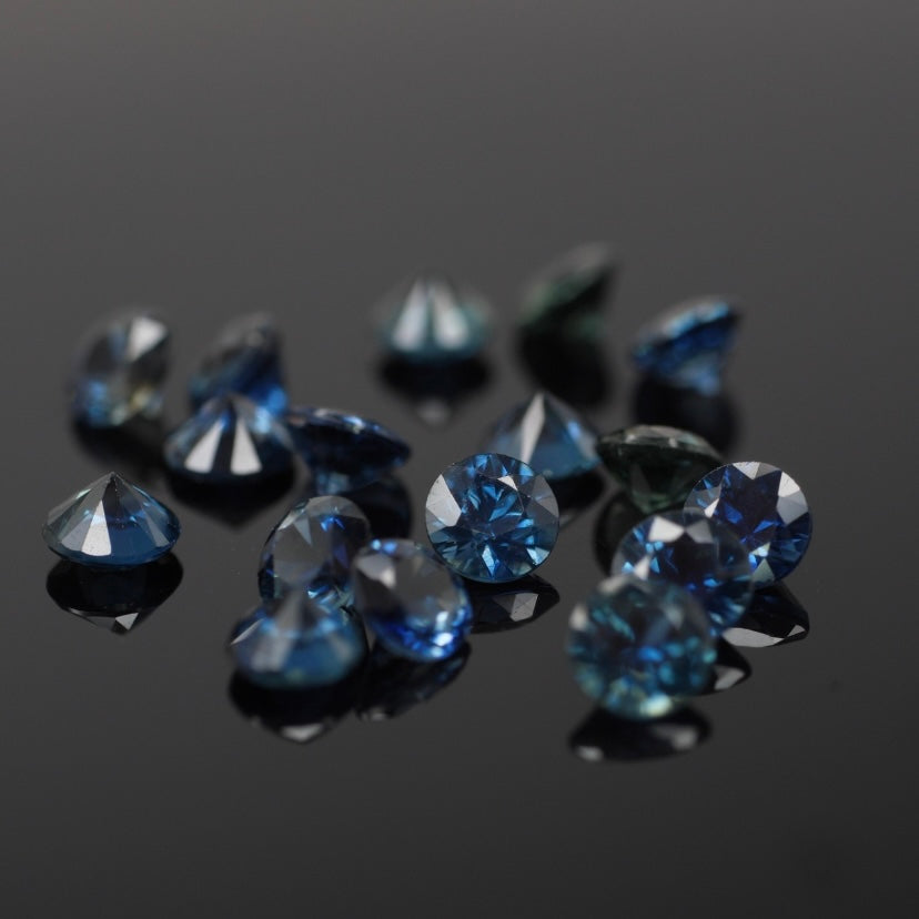 Sapphire | natural, teal/blue color mix, round-cut, accent stones - Eden Garden Jewelry™