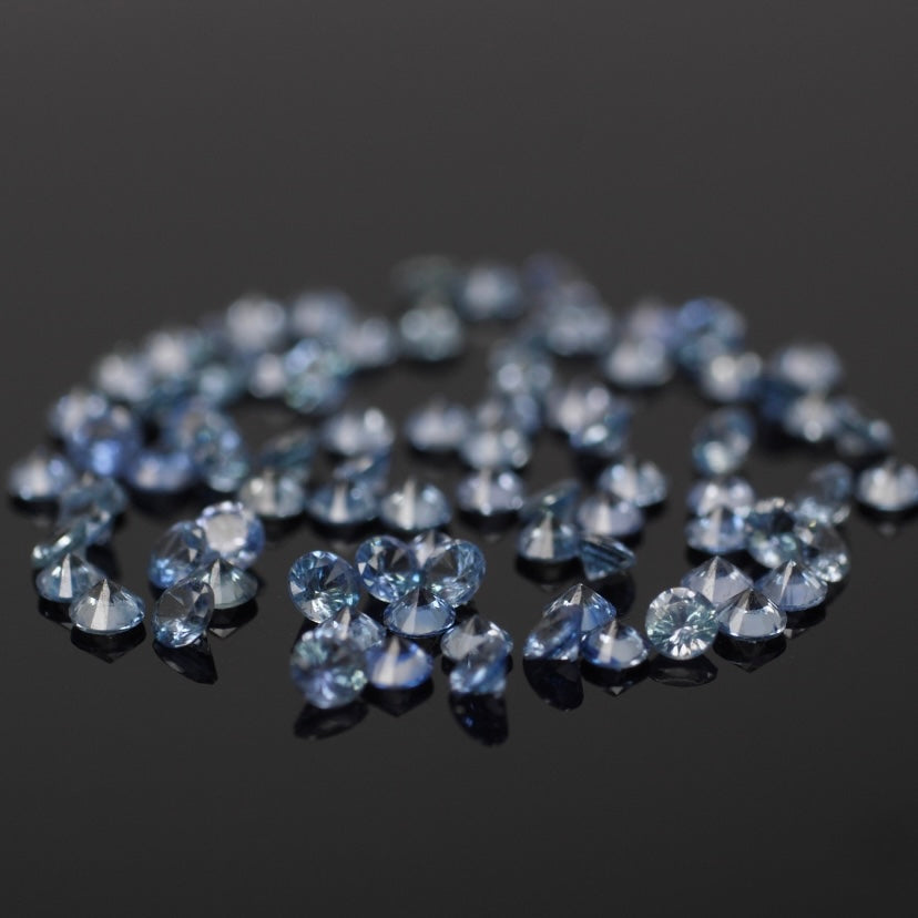 Sapphire | natural, light blue color, round-cut, accent stones - Eden Garden Jewelry™