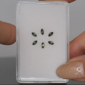 Sapphire | marquise cut 4x2mm, green, accent stones - Eden Garden Jewelry™