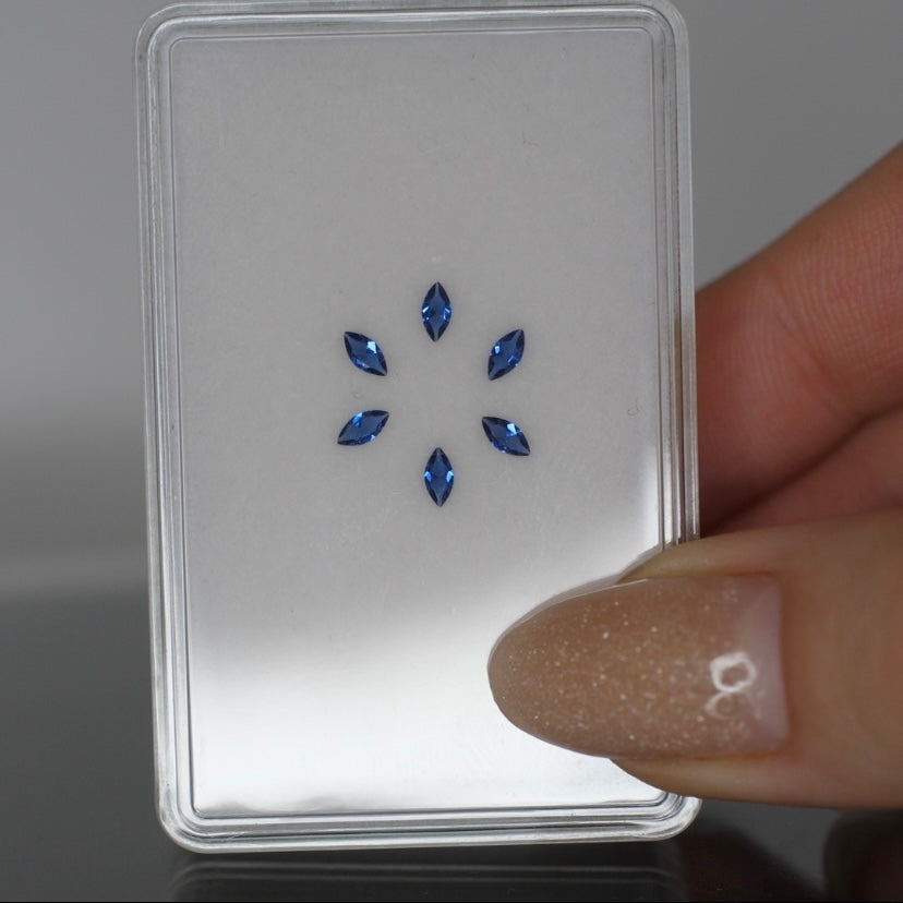 Lab Sapphire | marquise cut 4x2mm, blue, accent stones - Eden Garden Jewelry™