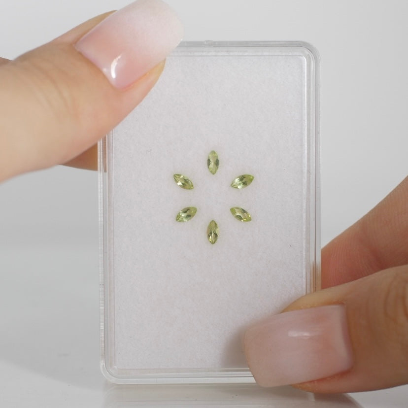 Peridot | marquise cut 4x2mm, green, accent stones - Eden Garden Jewelry™