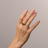 READY TO SHIP: Patricia ring with emerald and accent moss agates & diamonds, 14K yellow gold, AVAILABLE RING SIZES: 5.5 - 8.5 US